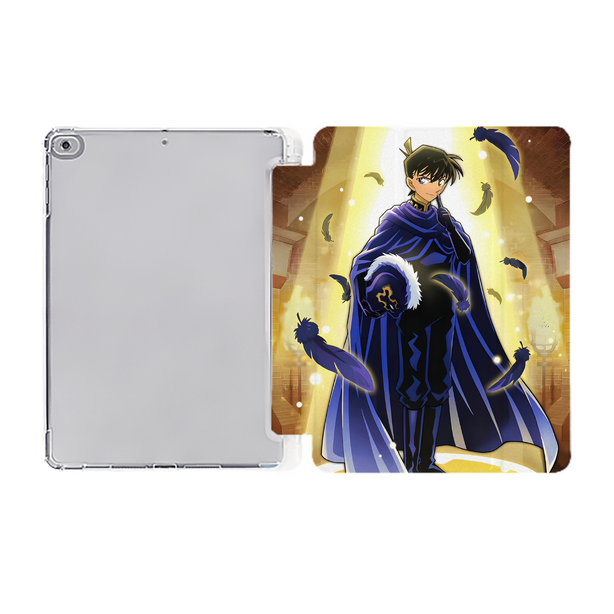 （画像用） 名探偵コナン Detective Conan IPad ケース ペン収納付き 三つ折りスタンド PUレザー×シリコン 対応機種9.5/10.5/10.9インチ